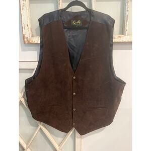 Scully size 3X suede leather western vest in dark brown